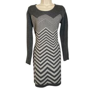 Shades of Gray Sweater Dress, Stretchy, shapely, long sleeves, Ladies Small